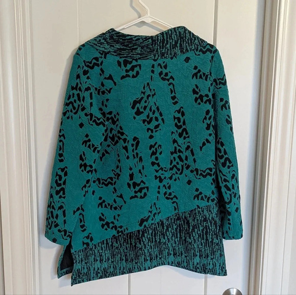 Ali Miles Green Asymmetrical Cowl Neck Tunic sz M - Picture 4 of 4